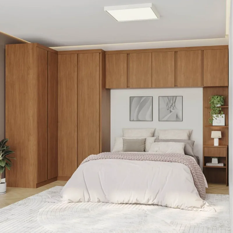Guarda-Roupa Planejado 6 Peças 9 Portas Arani CabeCasa MadeiraOriginals Marrom/Cinamomo Cinamomo