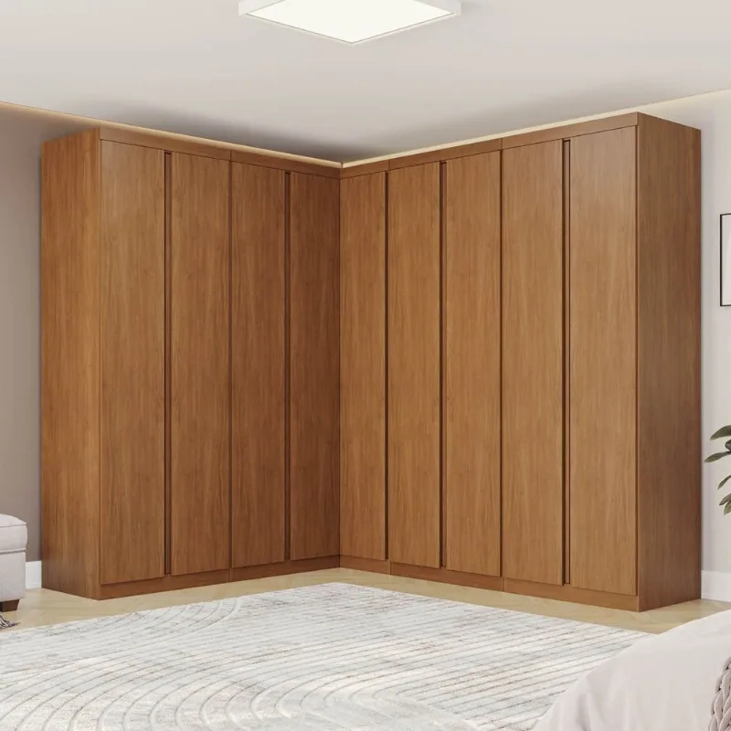 Guarda-Roupa Planejado 5 Peças 9 Portas Arani CabeCasa MadeiraOriginals Marrom/Cinamomo Cinamomo