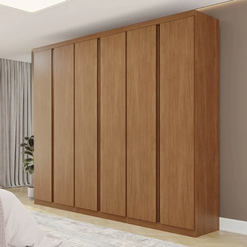 Guarda-Roupa Planejado 3 Peças 6 Portas Arani CabeCasa MadeiraOriginals Marrom/Cinamomo Cinamomo