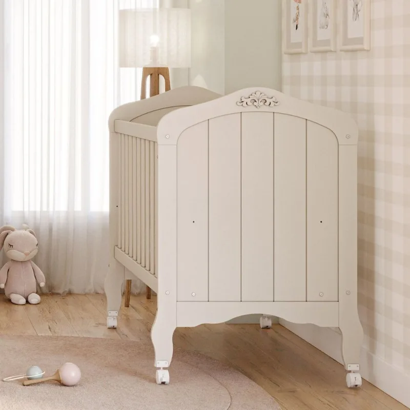 Berço Mini Cama Alegria Espresso Móveis Branco/Off White Off White
