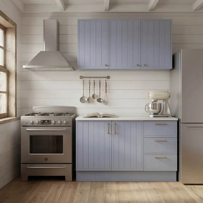 Cozinha Planejada 2 Peças com Tampo Marselha CabeCasa MadeiraOriginals Azul/Sereno Azul Sereno