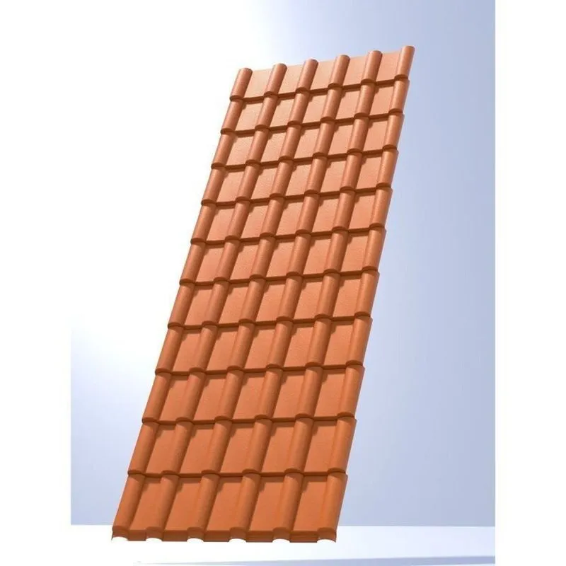 Kit 15 Telhas Plan Colonial Pvc 3,30x0,88 6 Ondas Terracota