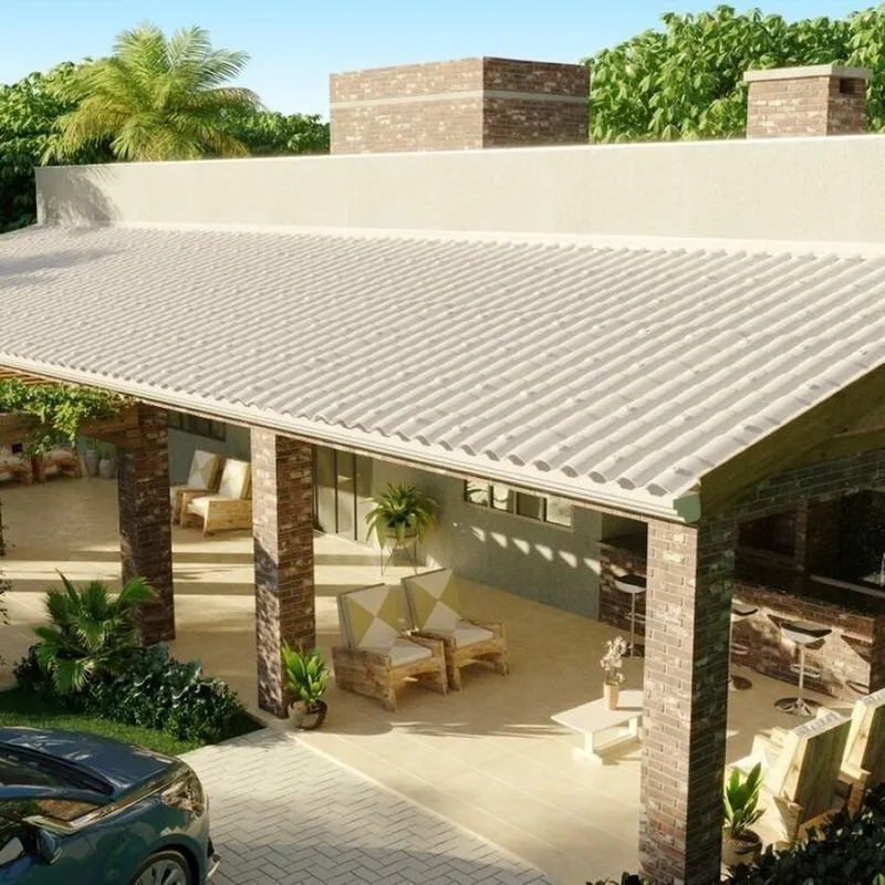 Kit 10 Telhas Colonial Pvc 2,30x0,86cm 6 Ondas Cinza