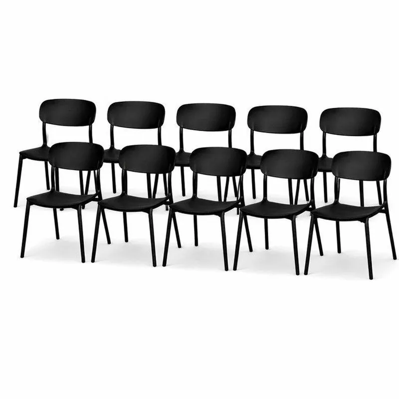 Conjunto Com 10 Cadeiras Esla Preto