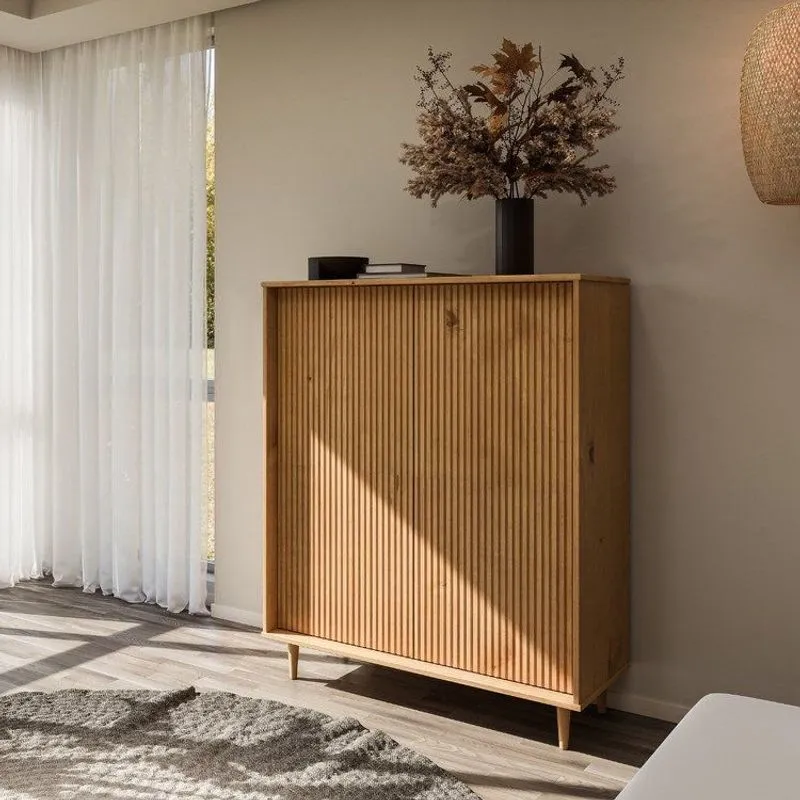 Balcão Gabinete Alto Com 2 Portas No Acabamento Em Cera Natural Com Toque Acetinado Coleção Jazz Cera Natural