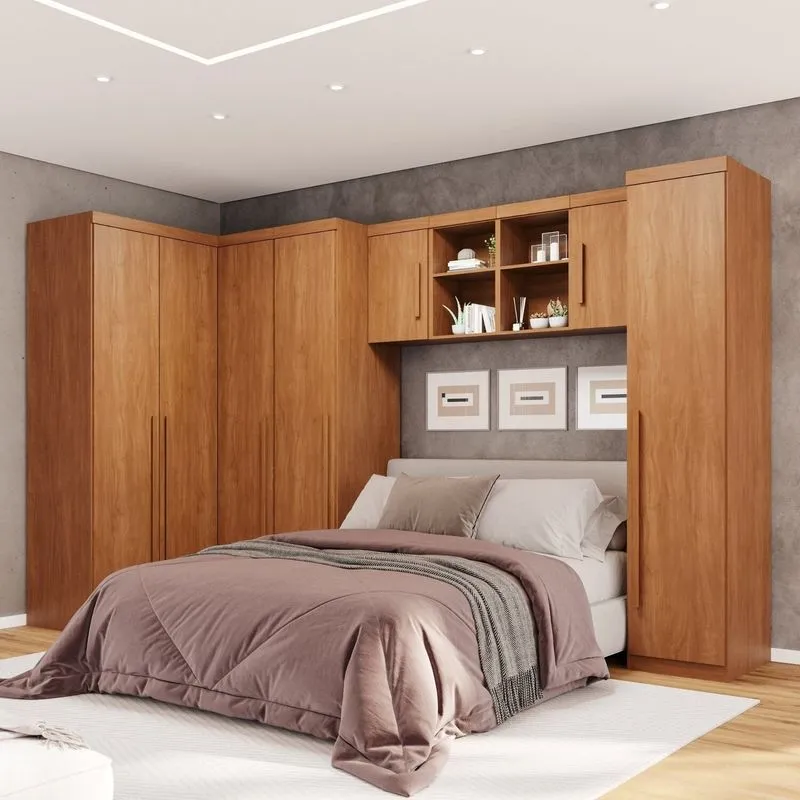 Guarda-Roupa Modulado 4 Peças 7 Portas 3 Gavetas Texas Cinamomo