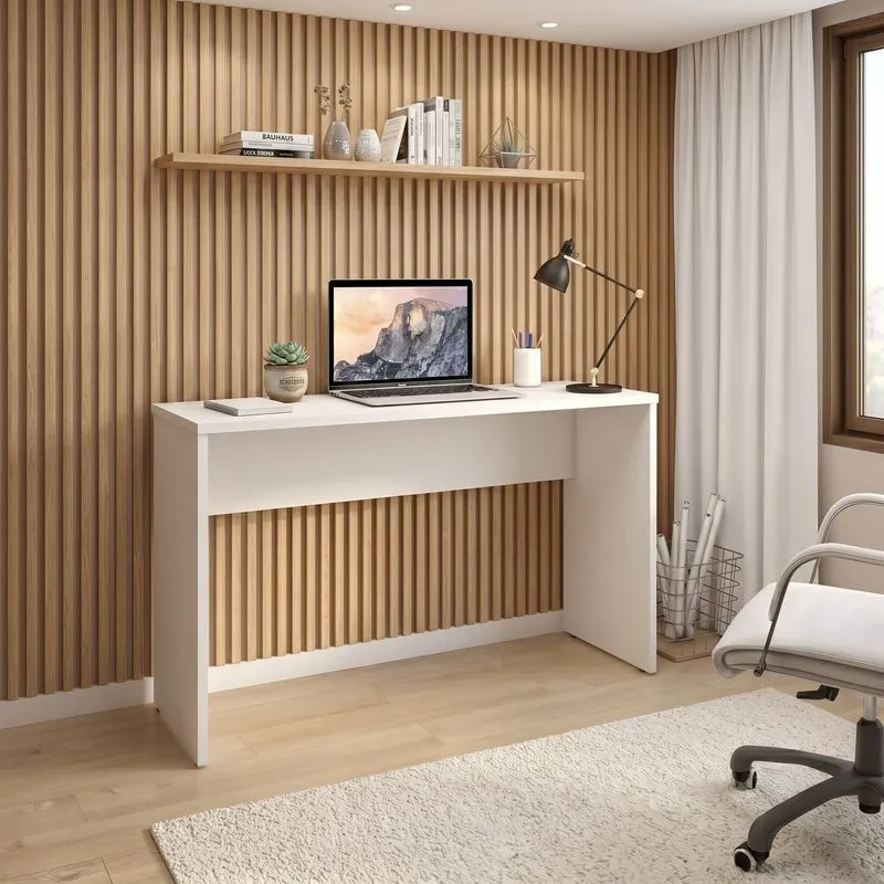 Escrivaninha Retangular Industrial MDF 120cm Smart Yescasa Branco