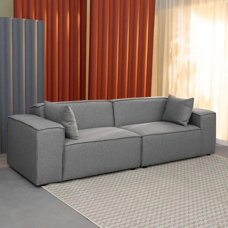 Sofá 2 Lugares 260cm Baobá CabeCasa MadeiraOriginals Linho Silver