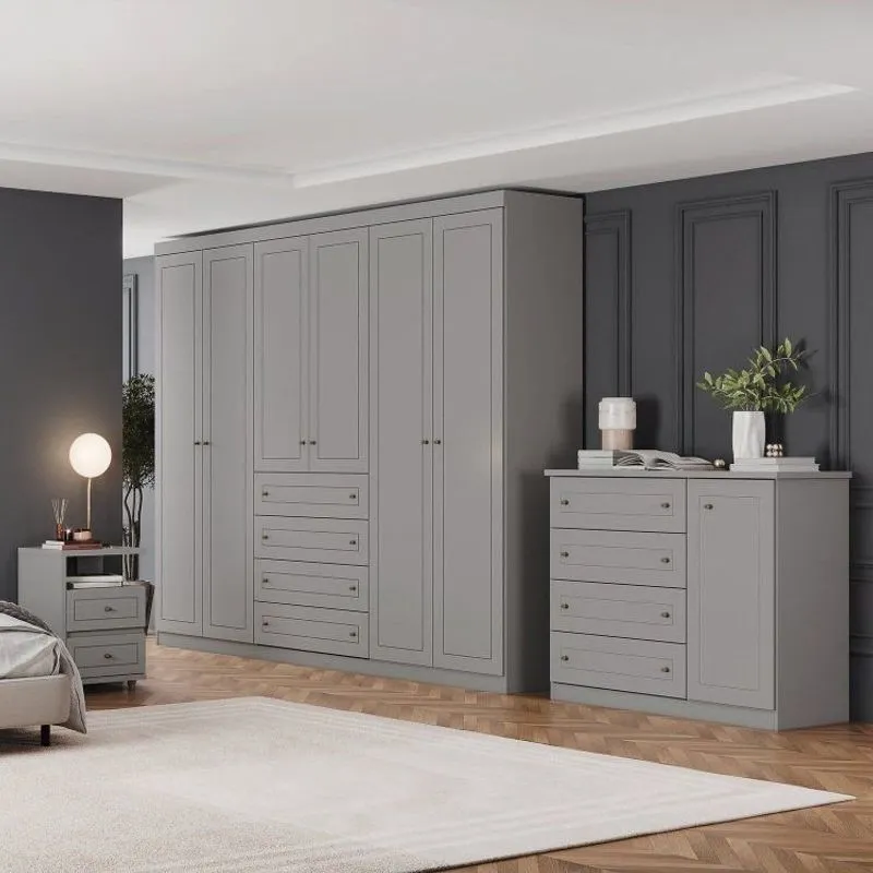 Conjunto Quarto Adulto Americano Cinza
