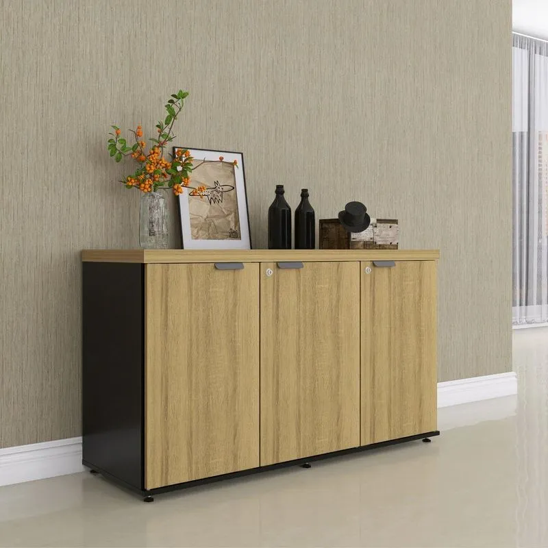 Armário Para Escritório Com 3 Portas Pe40 Samba/preto