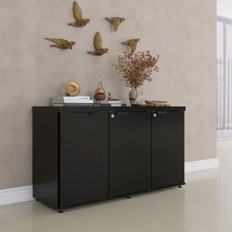 Armário Para Escritório Com 3 Portas Pe40 Preto