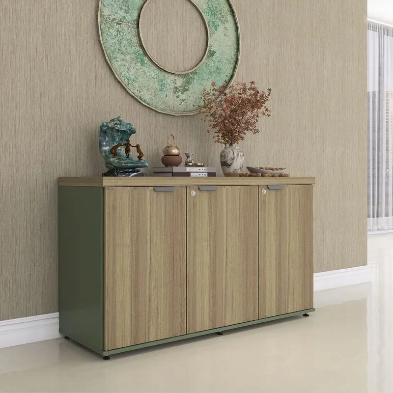 Credenza Para Escritório Com 3 Portas Pe40 Salvia/noce Naturalle
