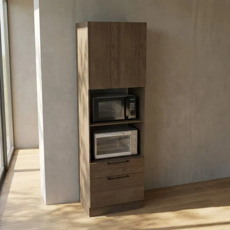 Torre Quente 70cm 2 Portas 2 Gavetas Cozinha Lisboa Avelã