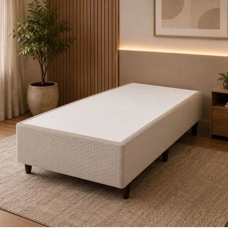 Base Box Solteiro Idea Diamante 88x188x39cm Bege