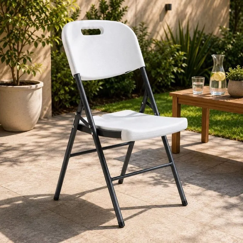 Cadeira Dobrável Camping Com Estrutura Em Aço Resistente Loomber Branco
