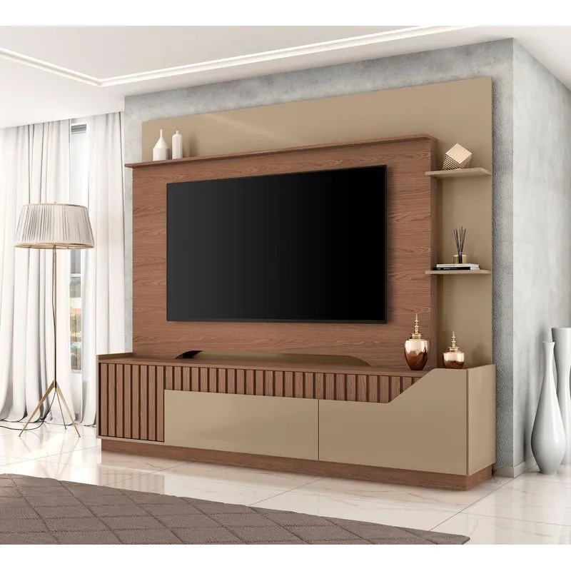Estante Home Tv 75 Pol 210 Cm Dallas Freijó/fendi