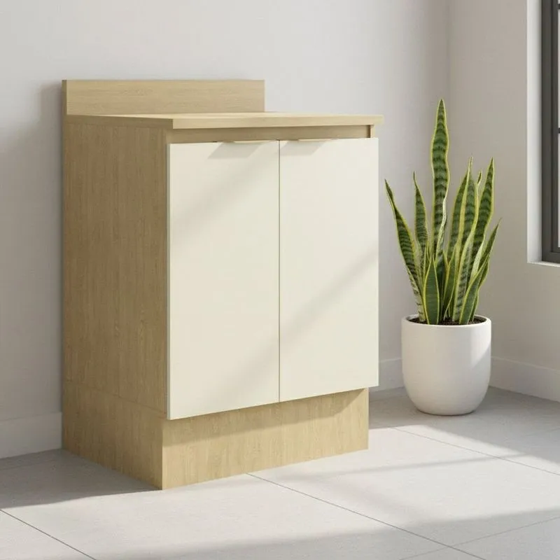 Balcão Com Tampo E Rodapé 2 Portas E 1 Prateleira 60cm Nanda Tm4211 Nature/arenas Nature/arenas