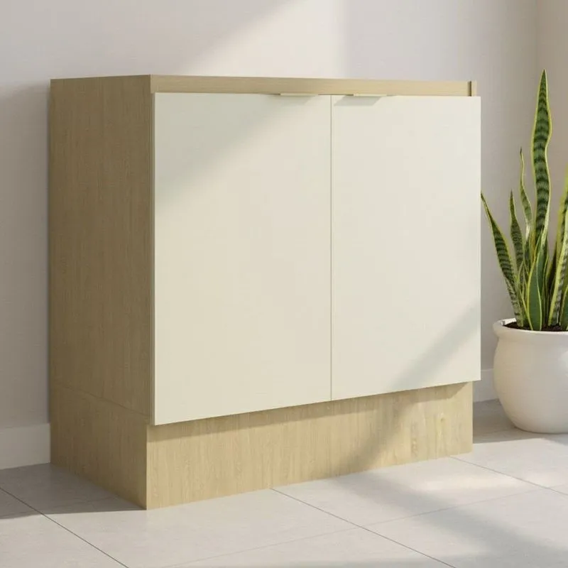 Balcão Com Rodapé 2 Portas E 1 Prateleira 80cm Nanda Tm4213 Nature/arenas Nature/arenas
