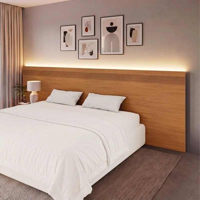 Painel Cabeceira Frisado Casal/Queen Com Led 109x270cm Rubi