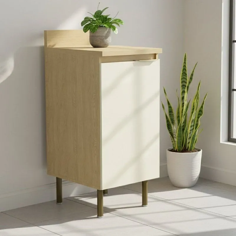 Balcão Com Tampo 1 Porta E 1 Prateleira 40cm Nanda Tm4218 Nature/arenas Nature/arenas