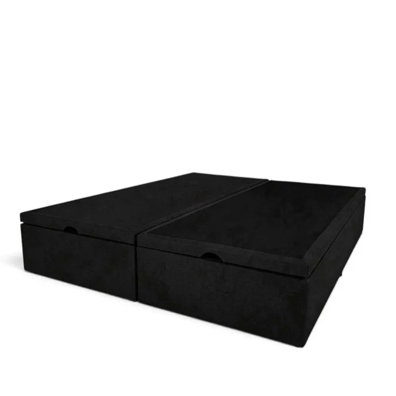 Base Box Com Baú Queen Linho Padrão Classic Preto