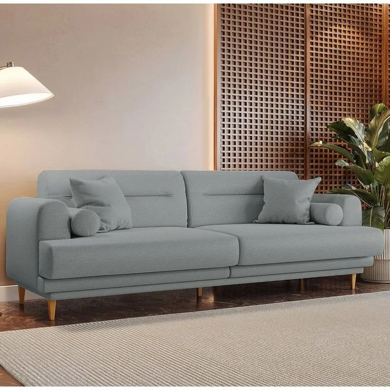 Sofá Living 2 Lugares Linho Cinza 2343 Lisboa 180cm Cinza