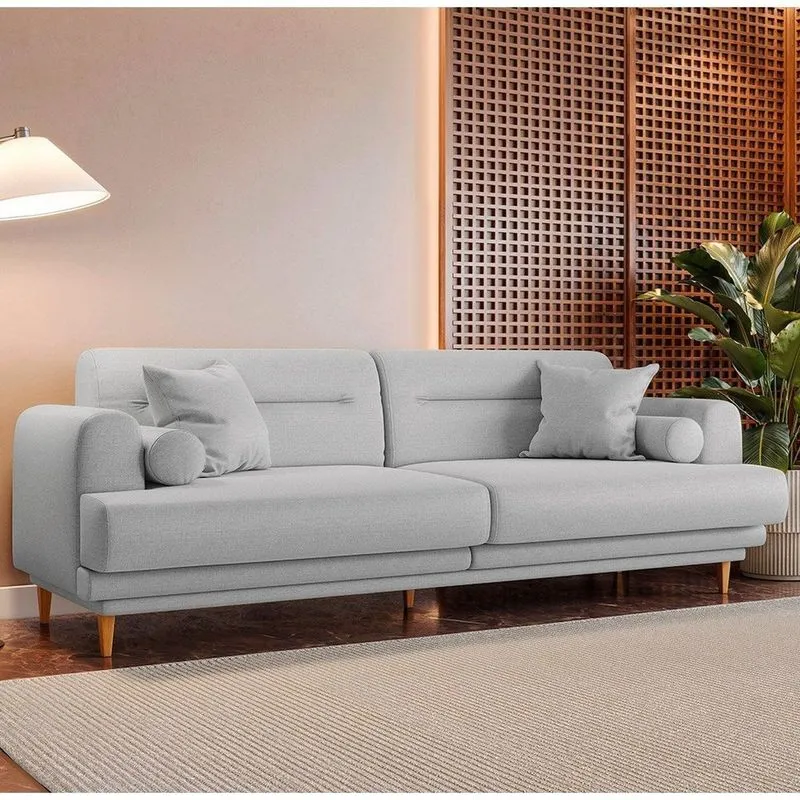 Sofá Living 2 Lugares Linho Cinza 2341 Lisboa 180cm Cinza