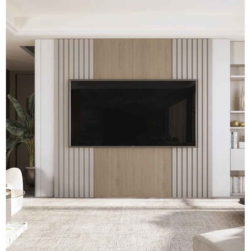 Painel Sierra 1.8 Para TV Até 75 Polegadas Com Ripado Real Hanover / Fendi