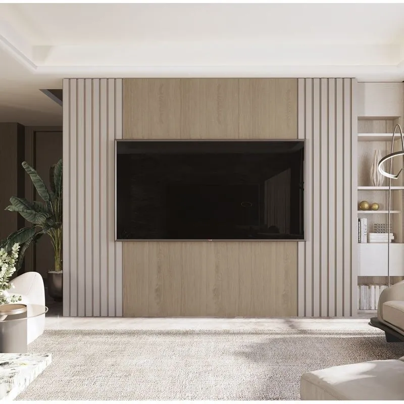 Painel Sierra 2.2 Para TV Até 84 Polegadas Com Ripado Real Hanover / Fendi