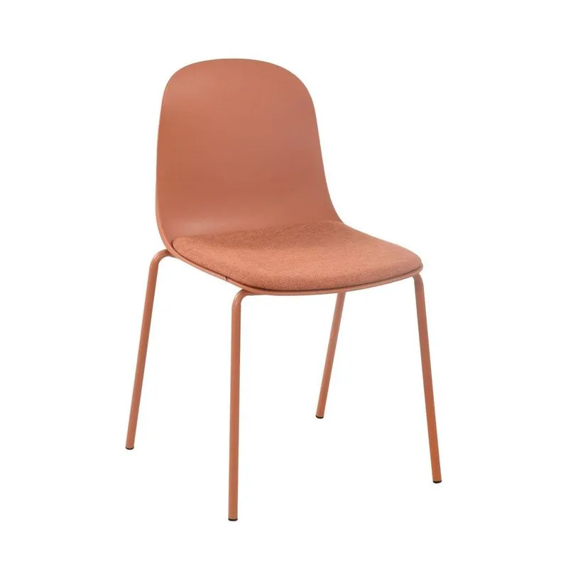 Cadeira Bilbao Assento Em Polipropileno Com Almofada E Base Em Aço Com Pintura Epóxi - Terracota Terracota