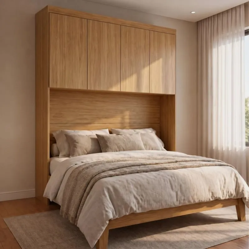 Módulo De Guarda Roupa Aéreo Cabeceira Queen 167,6cm 100% Mdf Cairo Cinamomo Fendi