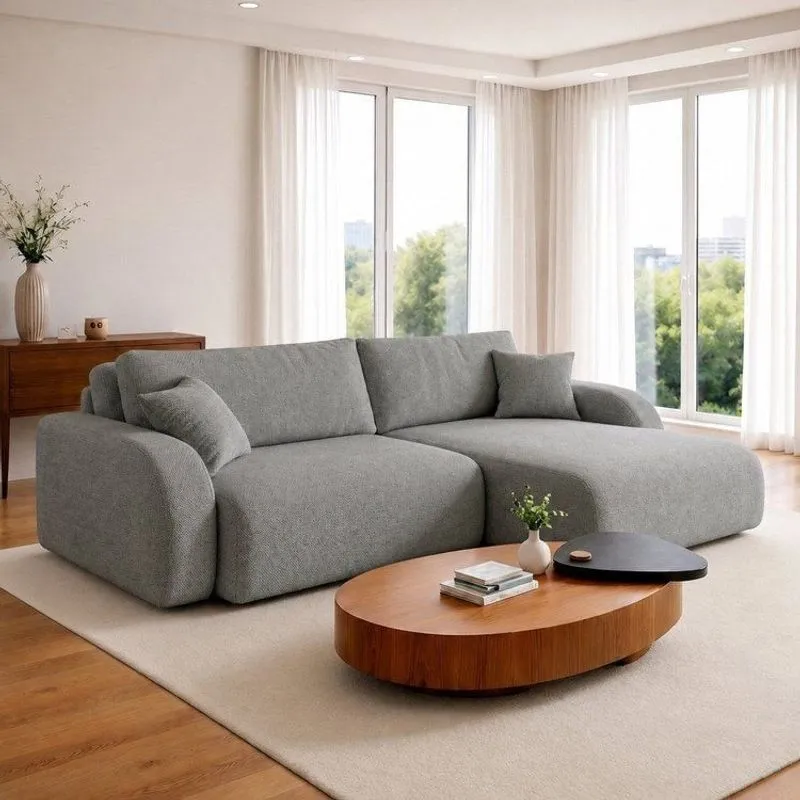 Sofá Cama Modular Orgânico Retrátil 3 Lugares 210cm Base Madeira Maciça Cancún Verde Pistache