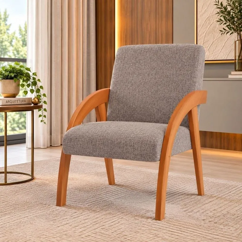 Poltrona Decorativa Duda 88cm MDF Kaki