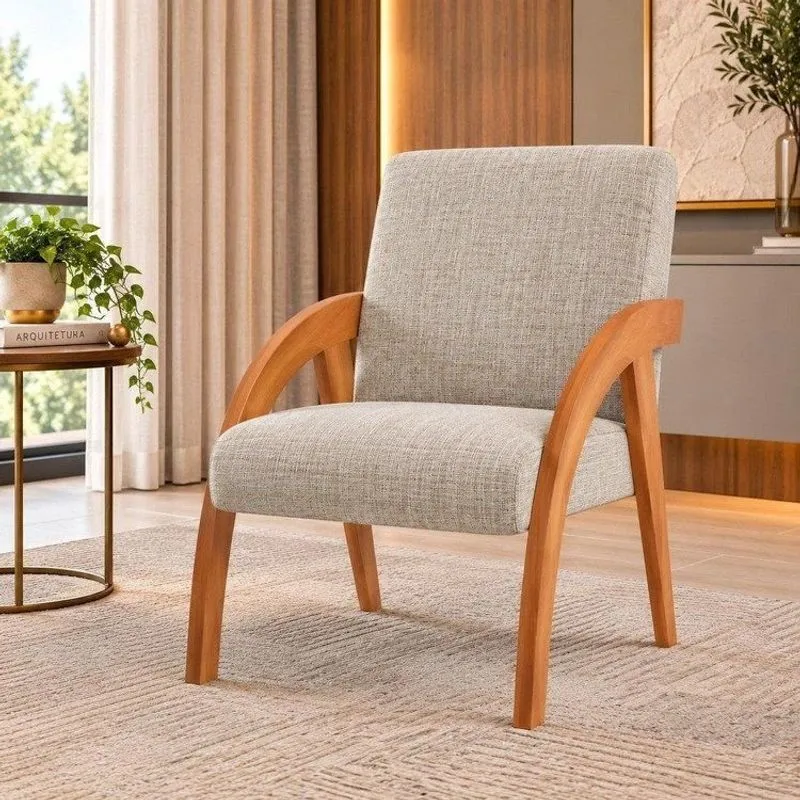 Poltrona Decorativa Duda 88cm MDF Bronze