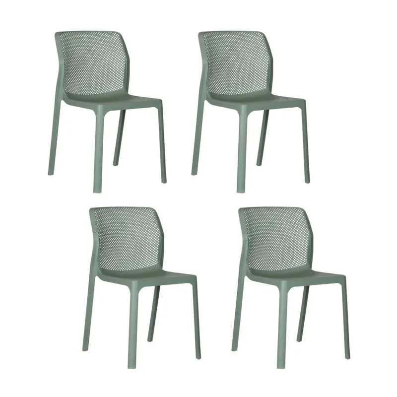 Kit Com 4 Cadeiras Capri Em Polipropileno - Verde Aloe Verde Aloe