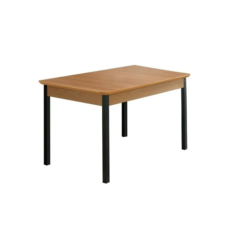 Mesa Bali 4 Lugares 1200x900 Pés Preto Fosco Tampo BP Proa Preto E Madeira