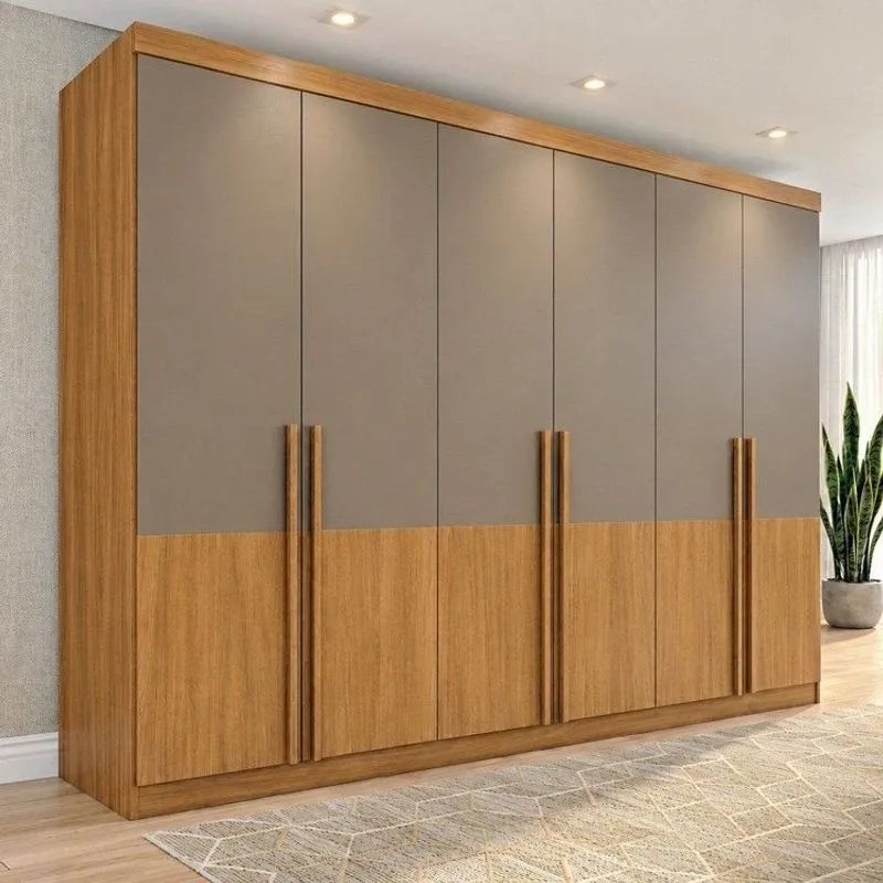 Guarda Roupa Casal 6 Portas 4 Gavetas Carter Cinamomo/Avelã