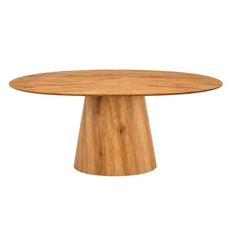 Mesa De Jantar Oval Organica Genebra Madeira Cinamomo 25mm Nozes 1.60x0,9 Nozes