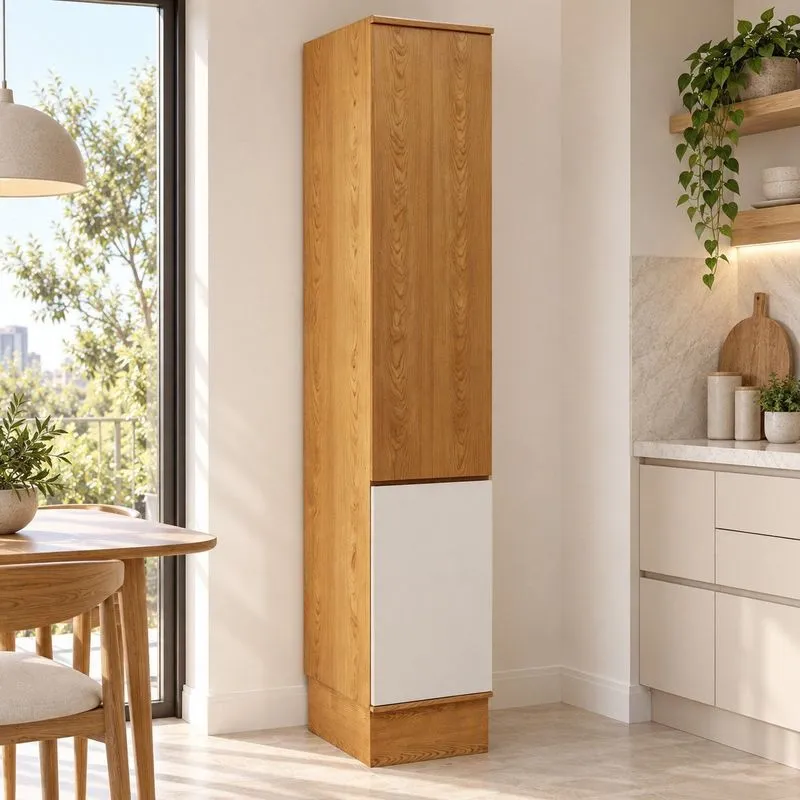 Paneleiro Para Cozinha 2 Portas 40cm Cinamomo/Off White