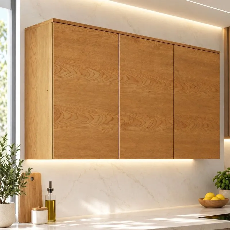 Armário Aéreo 3 Portas 120 Cm Cinamomo Vivace Cinamomo