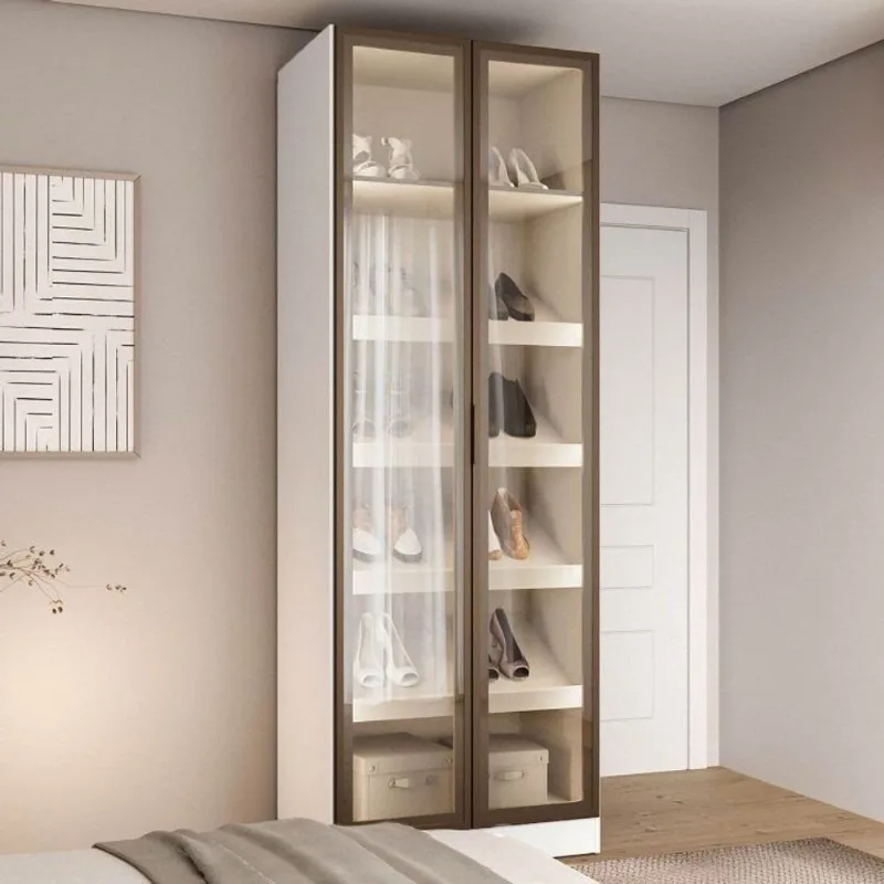 Sapateira Planejada 100% MDF 2 Portas Reflecta Orion CabeCasa MadeiraOriginals Bege Aveia/ Reflecta