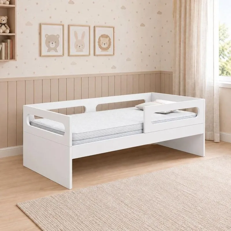 Cama Lilo Multifuncional Com Grades Removíveis Neve Neve