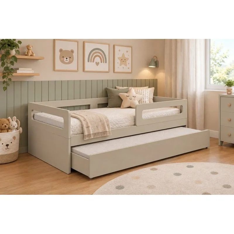 Bicama Lilo Com Grades Removíveis Cama Auxiliar Areia Areia