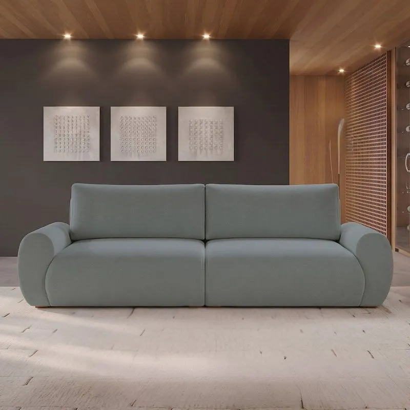 Sofá Living 4 Lugares Chenille Cinza Escuro Tec.2303 Murale 240cm Yescasa Cinza Escuro