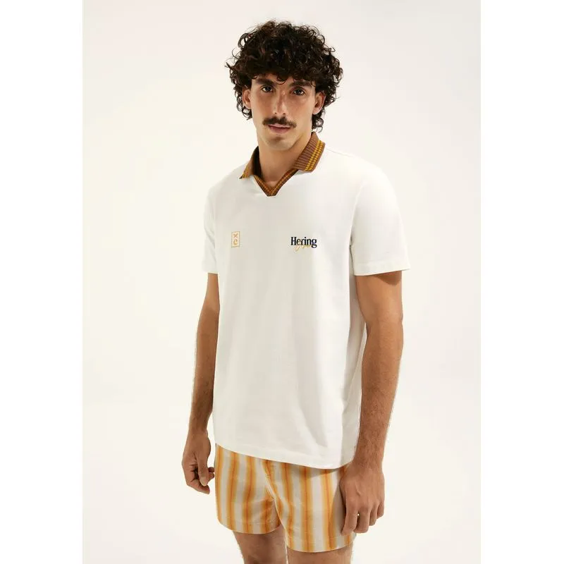 Camisa Polo Relaxed Com Bordado Hering + Cosmo - Off white G