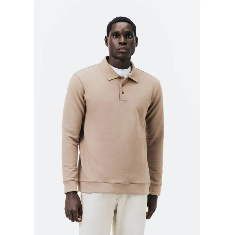 Polo Masculina Regular em Moletom - Bege XXG