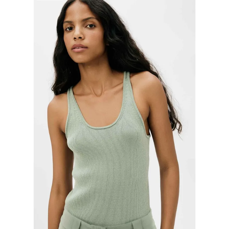 Regata Feminina Slim Em Tricô Leve - Verde P