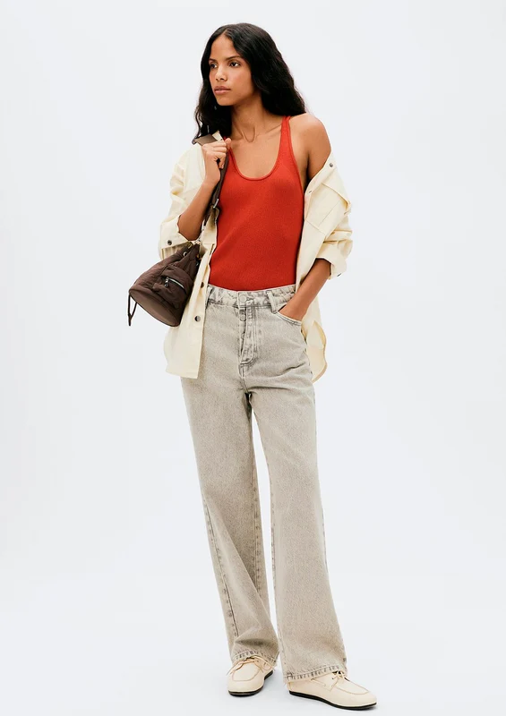 Regata Slim Em Tricô Leve Hering Feminino - Vermelho P