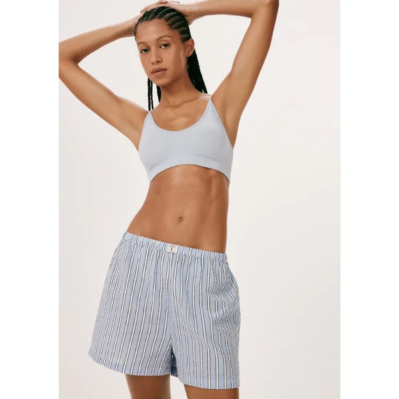 Shorts Feminino 1880 Estampado Textura Anarruga - Azul G