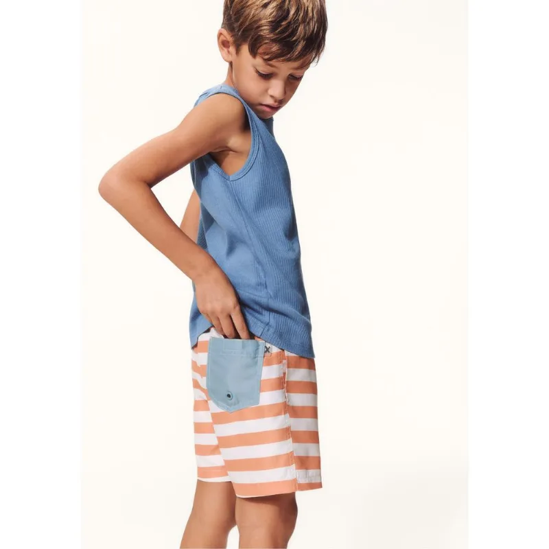 Shorts Infantil Menino Estampado - Laranja 014